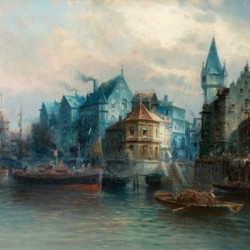 A city in blue